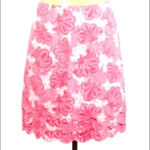 Lilly Pulitzer Clam Pink Me Shell scalloped skirt